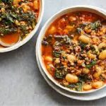 lemony white bean soup with turkey and greens